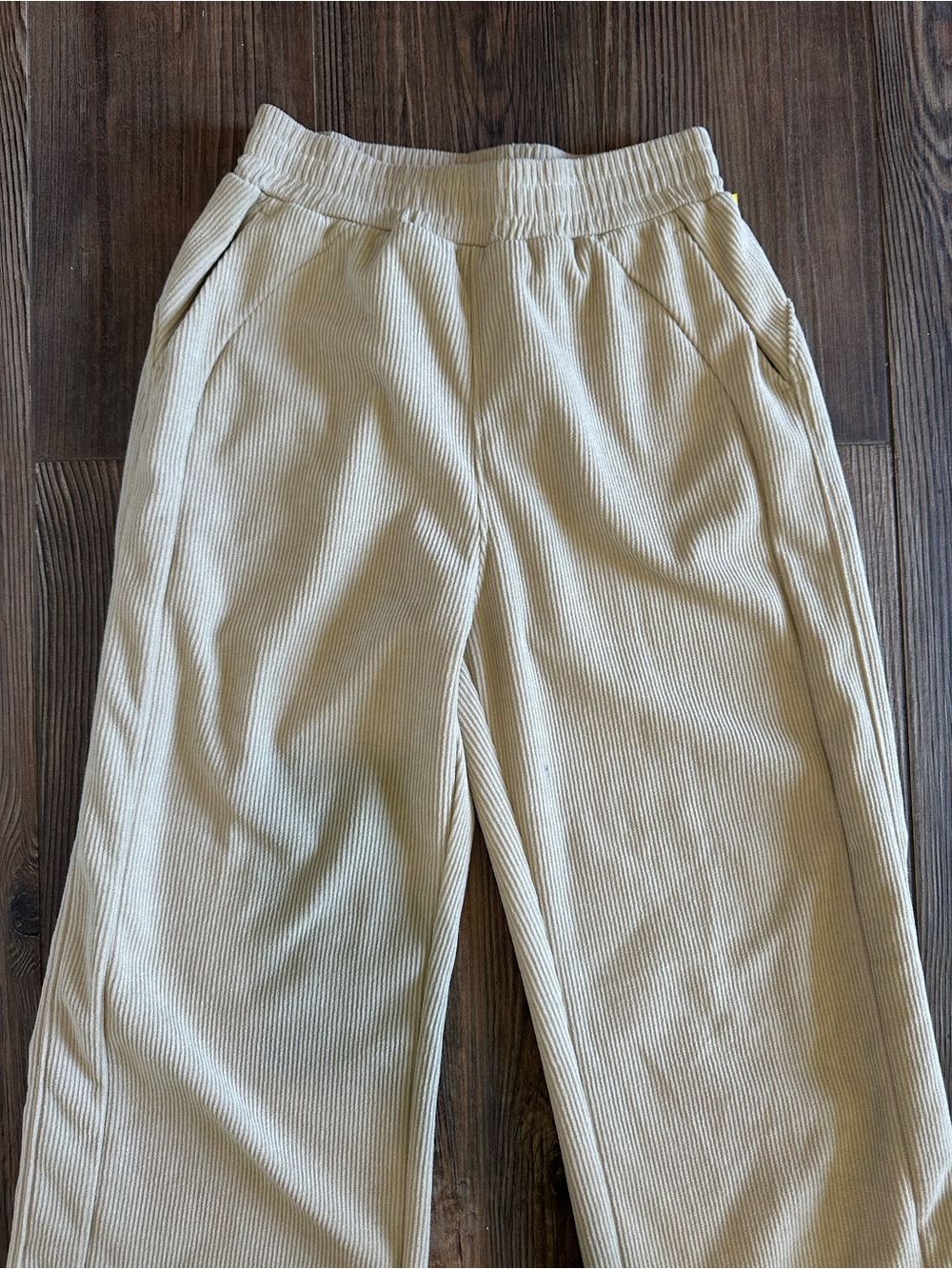 HALARA Wide-Leg Ribbed Corduroy Pants in Cream Beige - Picture 11 of 15